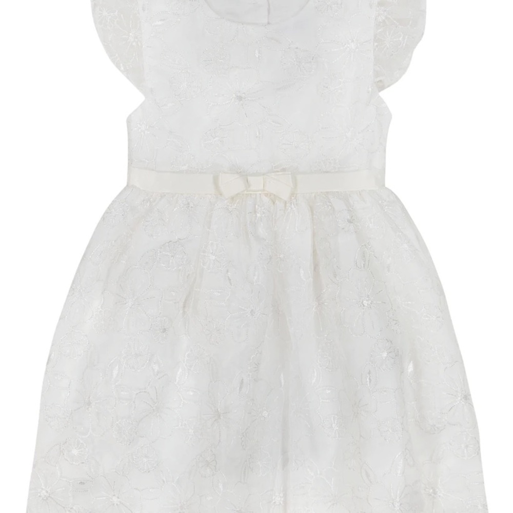 Elegant White Floral Dress toddler infant Easter christening baptism 18 month - Picture 4 of 10